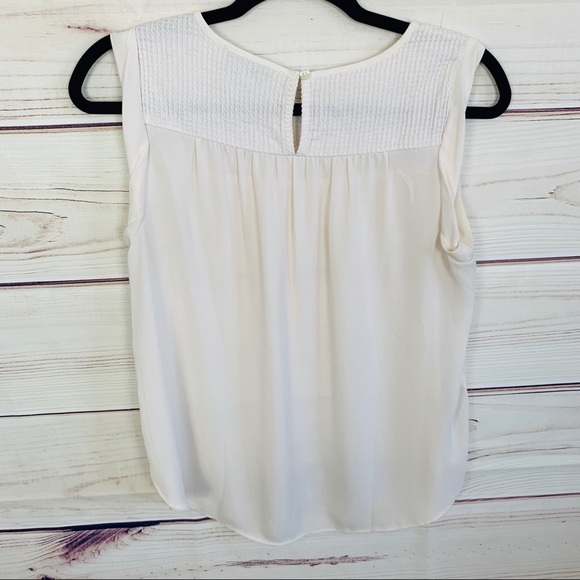 Loft off white basic blouse size mp petite - Picture 2 of 7